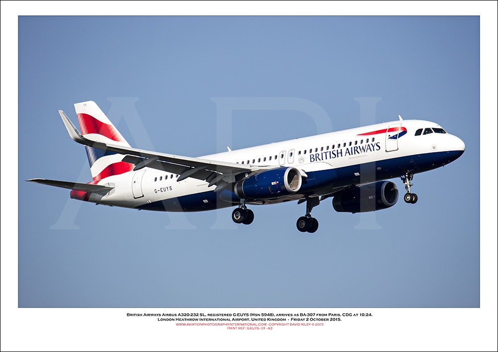 G-EUYS - British Airways Airbus A320-232 SL (Msn 5948) - 01