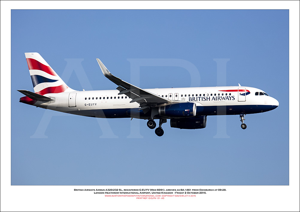 G-EUYV - British Airways Airbus A320-232 SL (Msn 6091) - 01