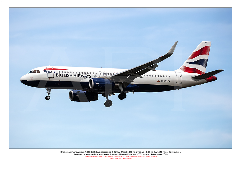 G-EUYW - British Airways Airbus A320-232 SL (Msn 6129) - 03