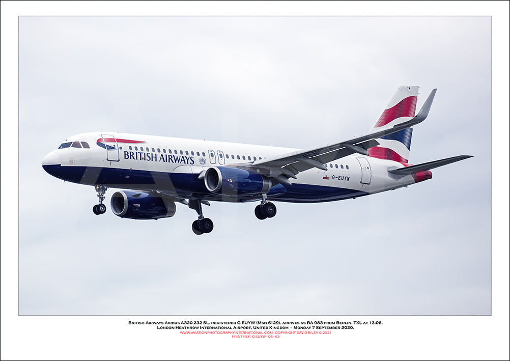 G-EUYW - British Airways Airbus A320-232 SL (Msn 6129) - 04