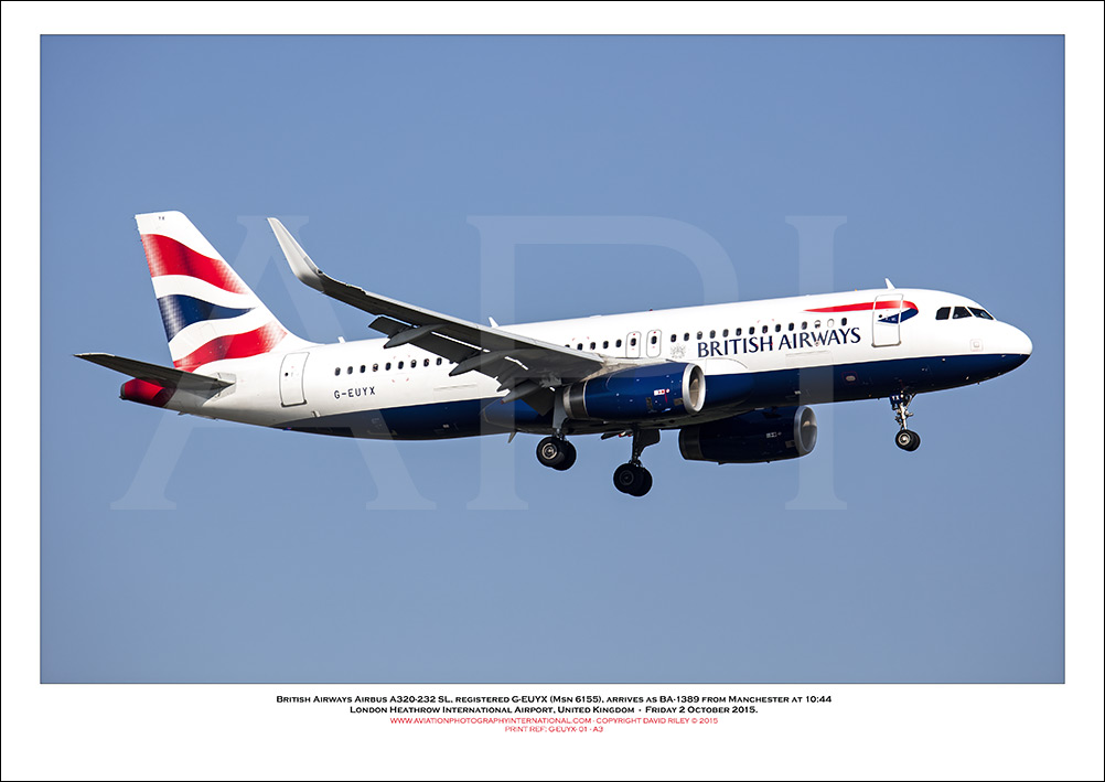 G-EUYX - British Airways Airbus A320-232 SL (Msn 6155) - 01