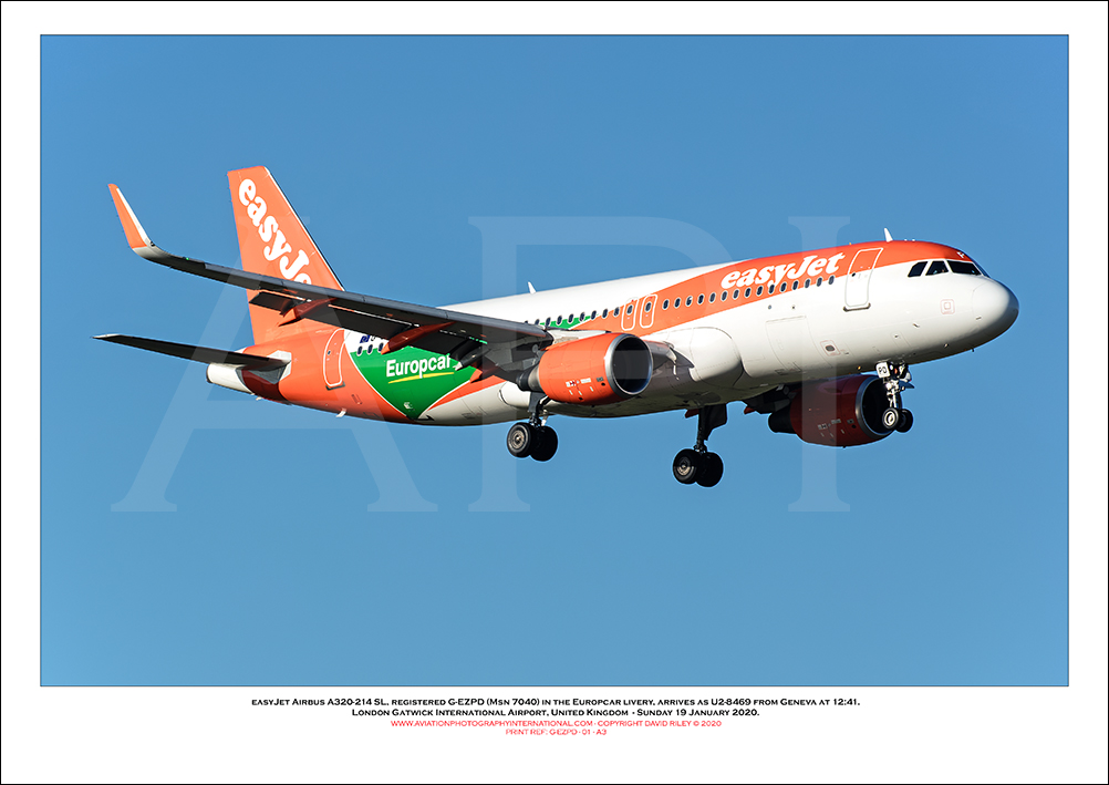 G-EZPD - easyJet Airbus A320-214 SL, in Europcar livery (Msn 7040) - 01
