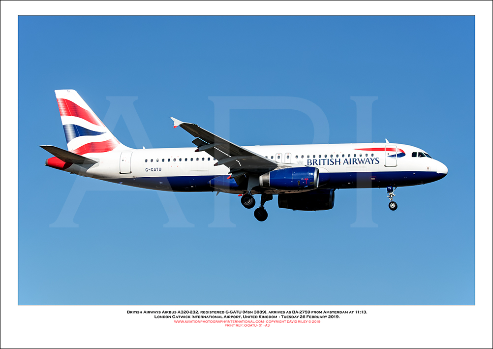 G-GATU - British Airways Airbus A320-232 (Msn 3089) - 01