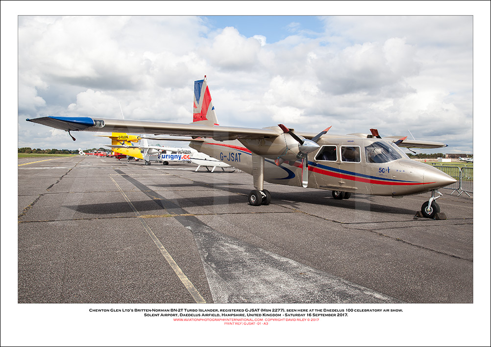 G-JSAT - Chewton Glen Ltd�s Britten-Norman BN-2T Turbo Islander (Msn 2277) - 01