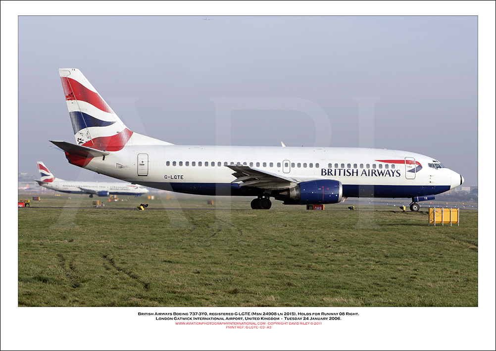 G-LGTE - British Airways Boeing 737-3YO (Msn 24908 ln 2015) - 03