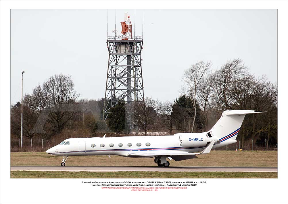 G-MRLX - SaxonAir Gulstream Aerospace G-550 (Msn 5396) - 01