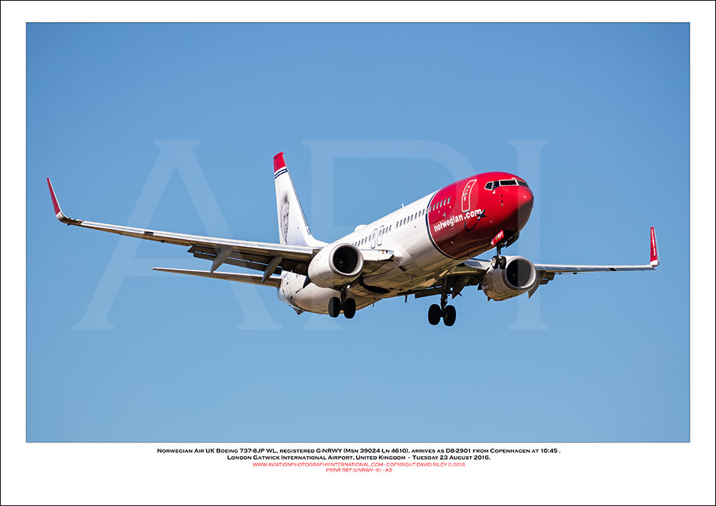 G-NRWY - Norwegian Air UK Boeing 737-8JP WL (Msn 39024 Ln 4610) - 01