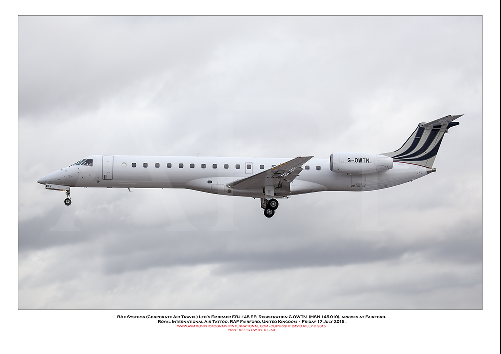 G-OWTN - BAe Systems  Embraer ERJ-145 EP, (Msn145-010) - 01
