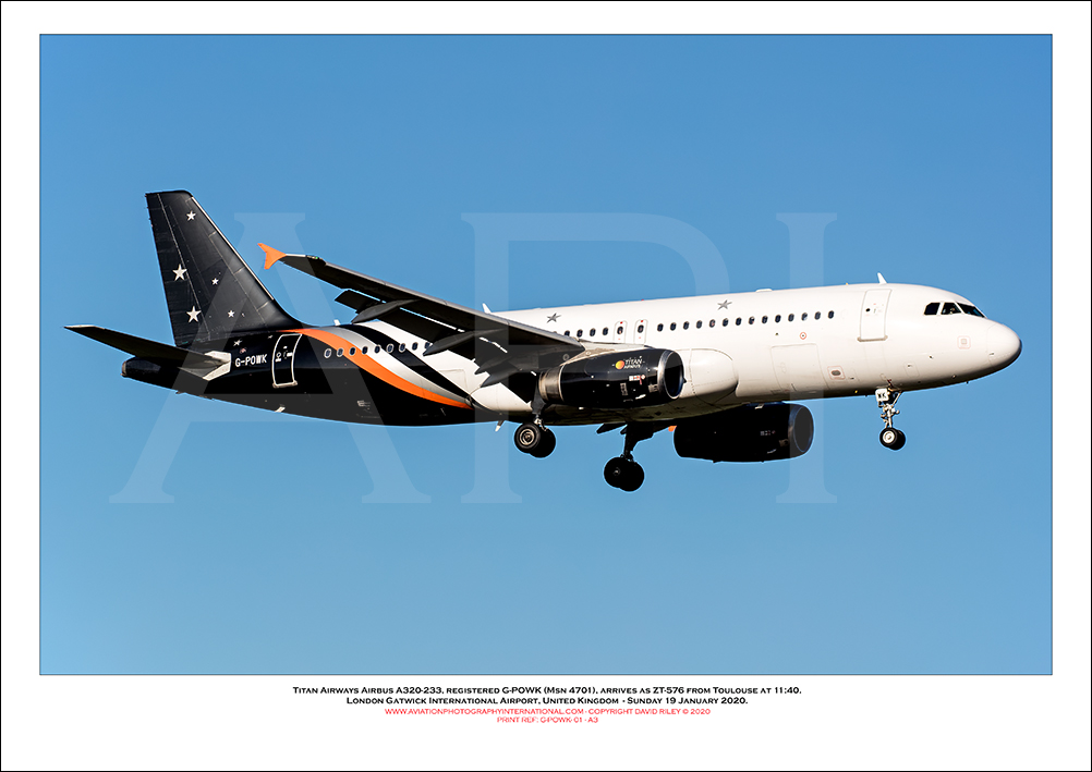 G-POWK - Titan Airways Airbus A320-233 (Msn 4701) - 01