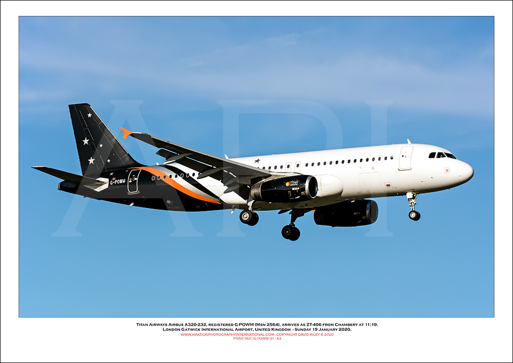 G-POWM - Titan Airways Airbus A320-2321  (Msn 2564) - 01