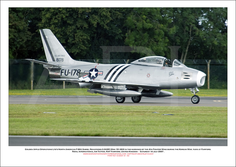 G-SABR - Golden Apple Operations Ltd�s North American F-86A Sabre (Msn 151-083) - 01