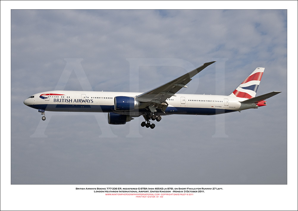  G-STBA  - British Airways Boeing 777-336 ER (Msn 40542 ln 879) - 01