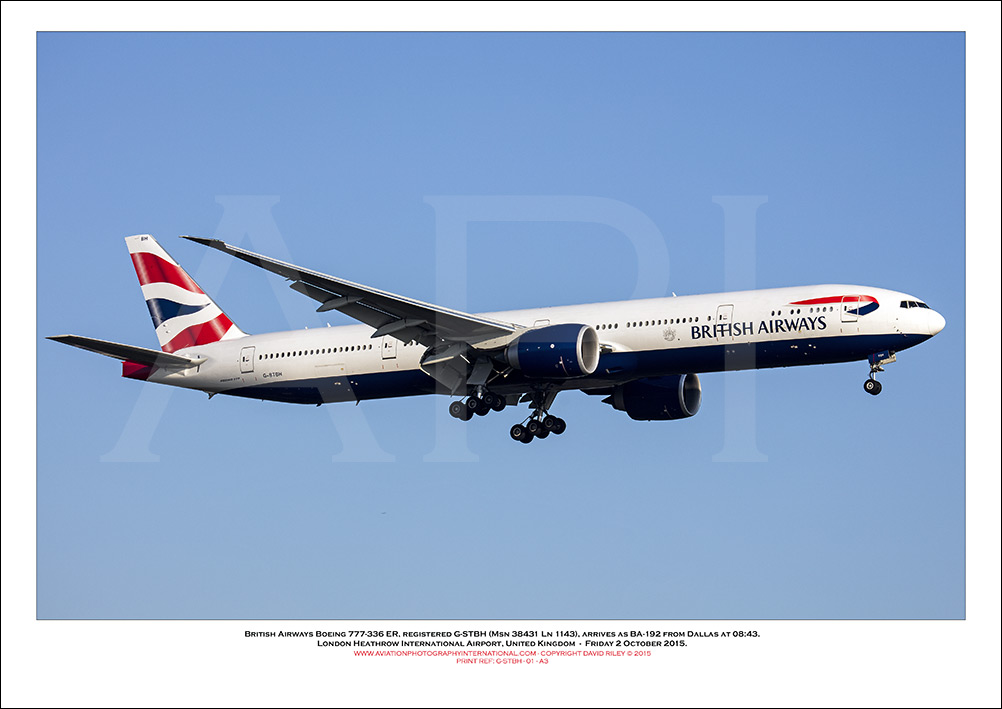  G-STBH  - British Airways Boeing 777-336 ER  (Msn 38431 Ln 1143) - 01
