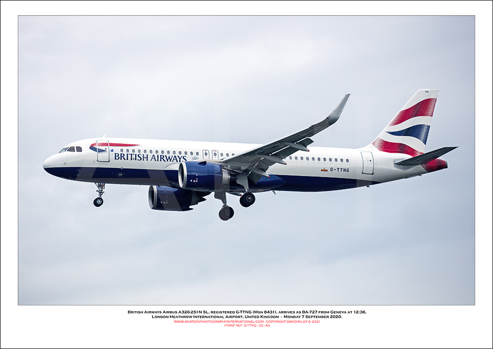 G-TTNG - British Airways Airbus A320-251N SL (Msn 8431 ) - 02