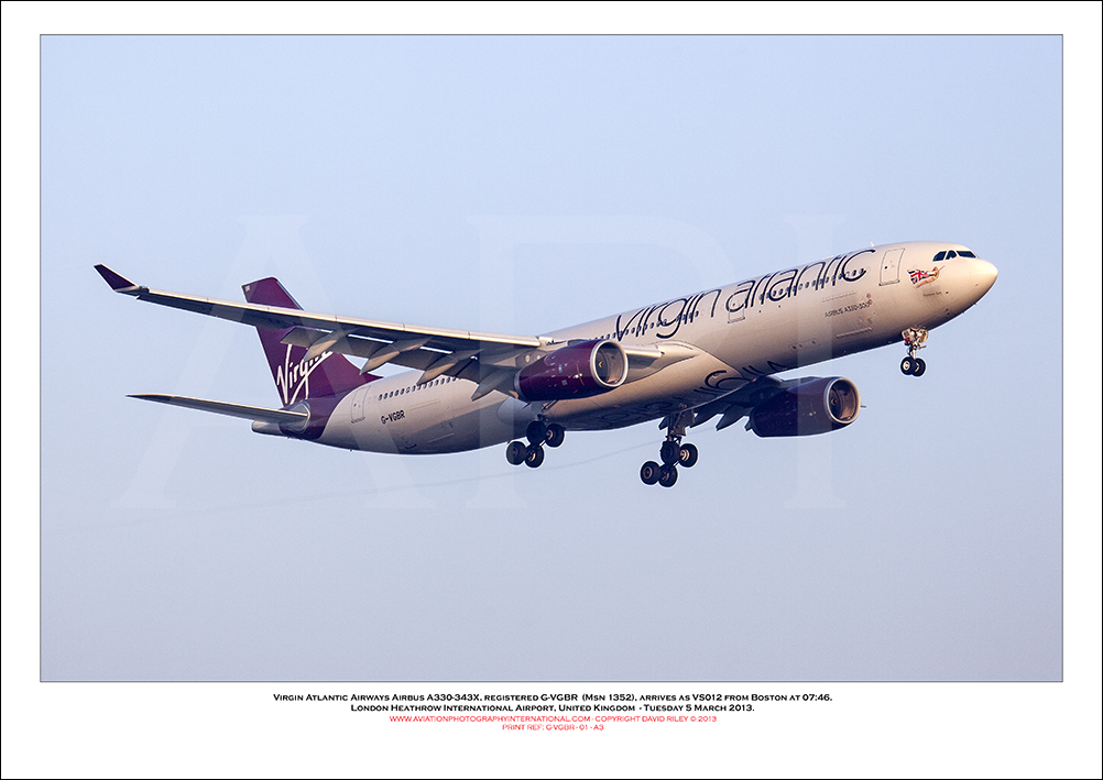 G-VGBR - Virgin Atlantic Airways Airbus A330-343X, (Msn 1325) - 01