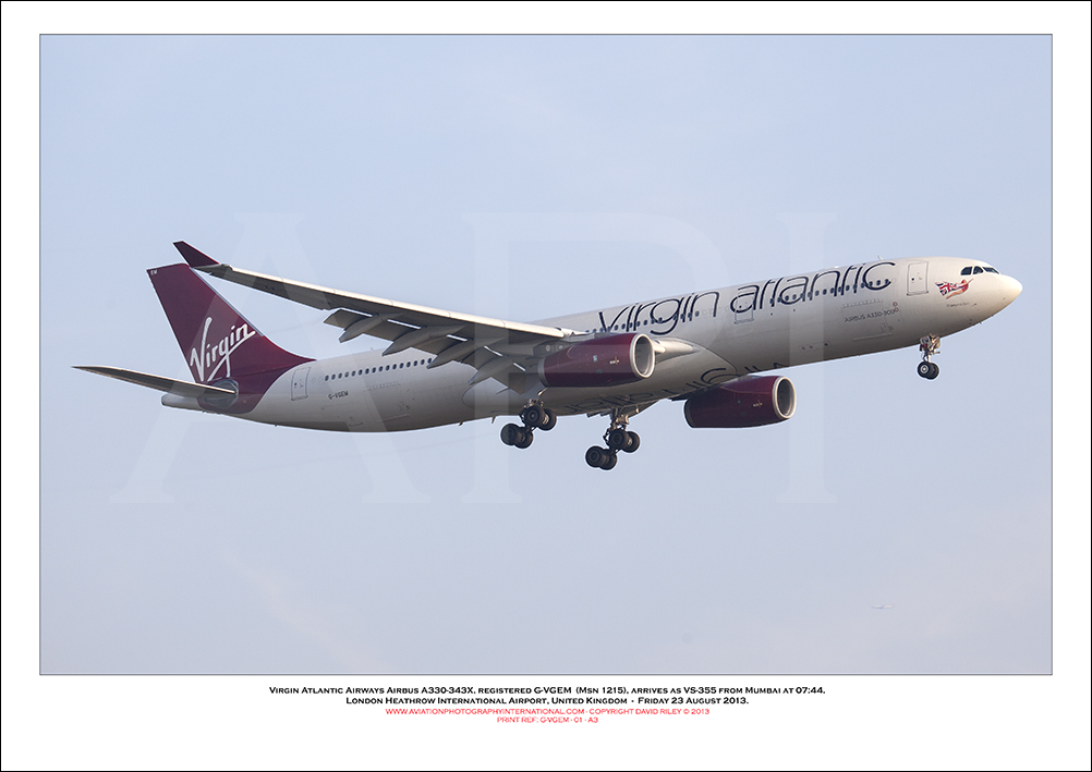 G-VGEM - Virgin Atlantic Airways Airbus A330-343X, (Msn 1215) - 02