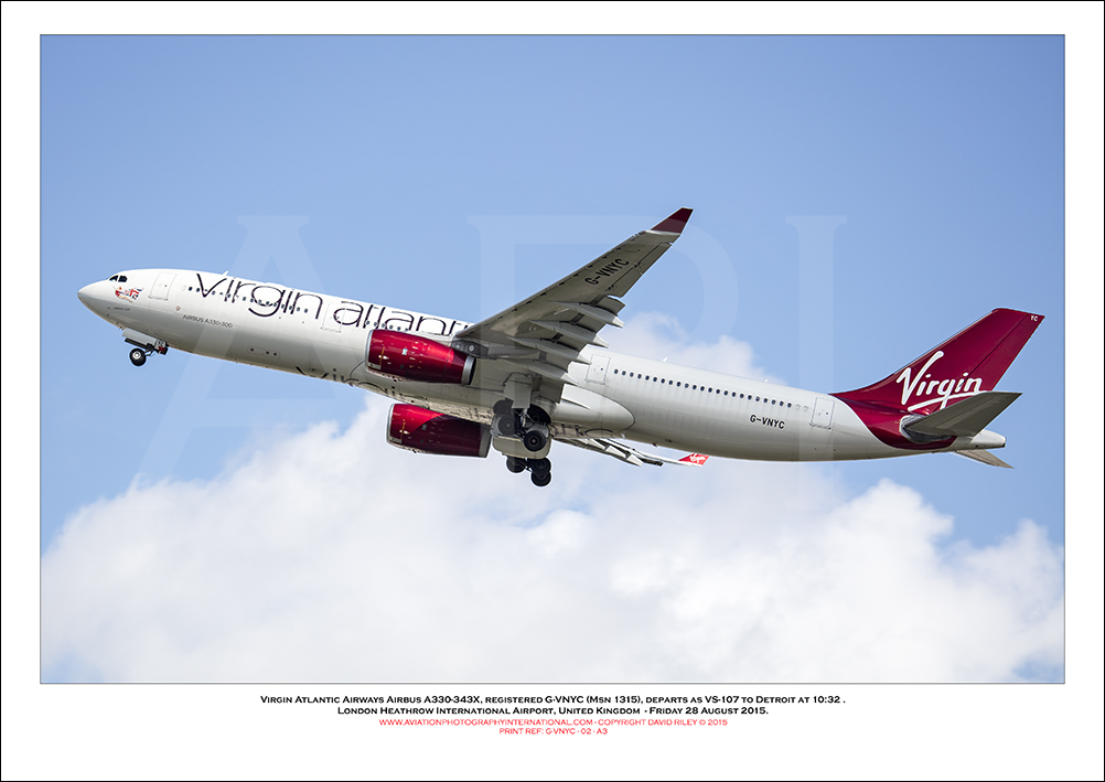 G-VNYC - Virgin Atlantic Airways Airbus A330-343X, (Msn 1315) - 02