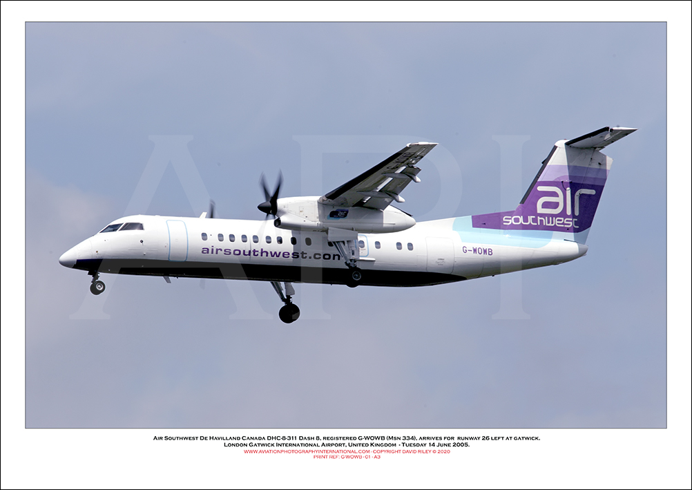 G-WOWB - Air Southwest De Havilland Canada DHC-8-311 Dash 8 (Msn 334) - 01