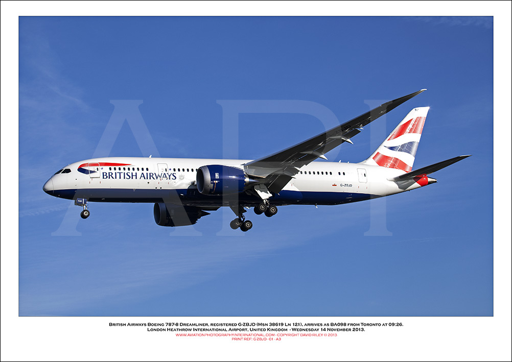 G-ZBJD - British Airways Boeing 787-8 Dreamliner (Msn 38612 Ln 121) - 01