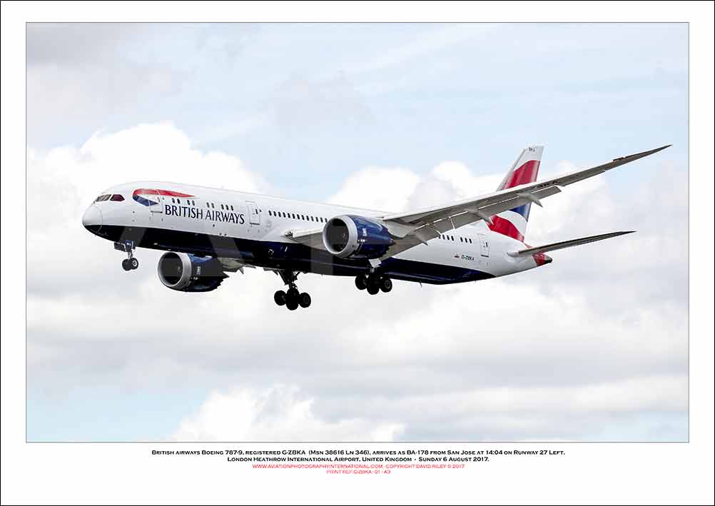 G-ZBKA - British Airways Boeing 787-9 Dreamliner (Msn 38616 Ln 346) - 01