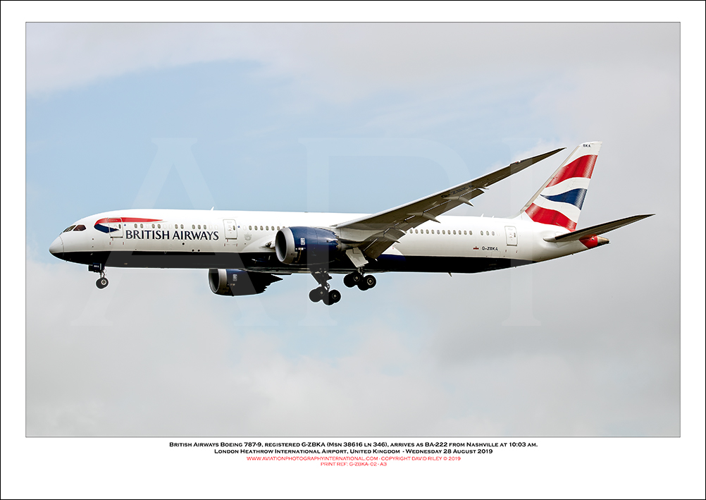 G-ZBKA - British Airways Boeing 787-9 Dreamliner (Msn 38616 Ln 346) - 02