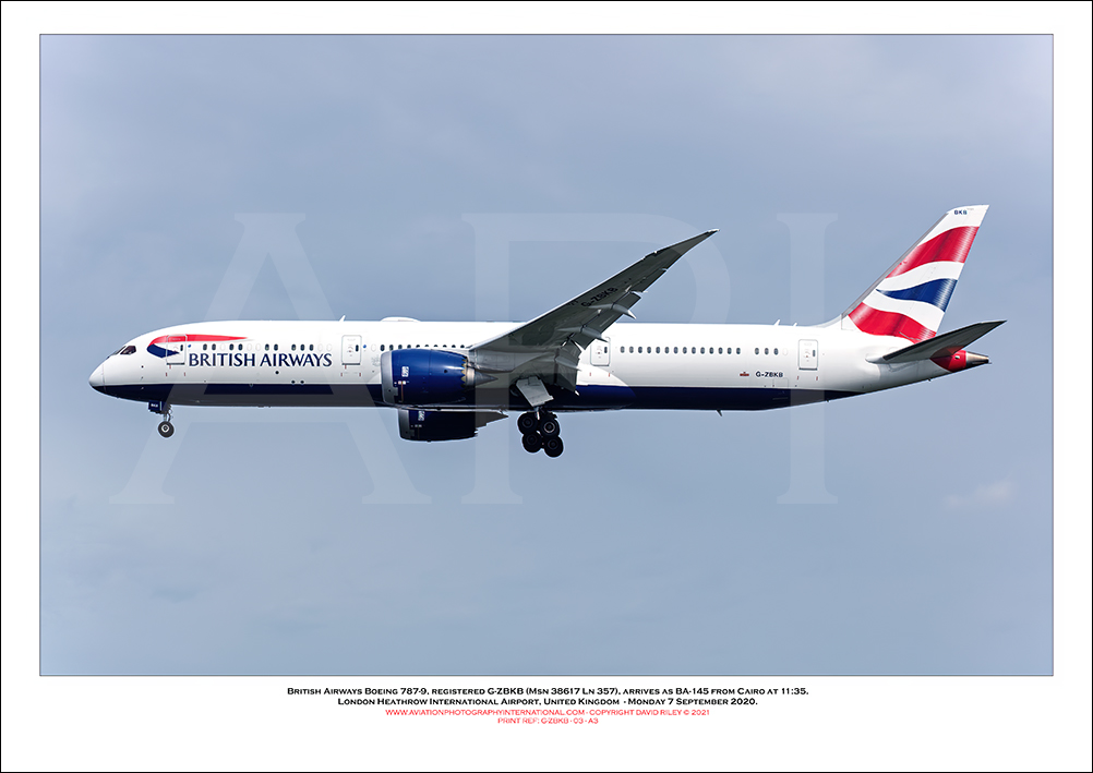G-ZBKB - British Airways Boeing 787-9 Dreamliner (Msn 38617 Ln 357) - 03