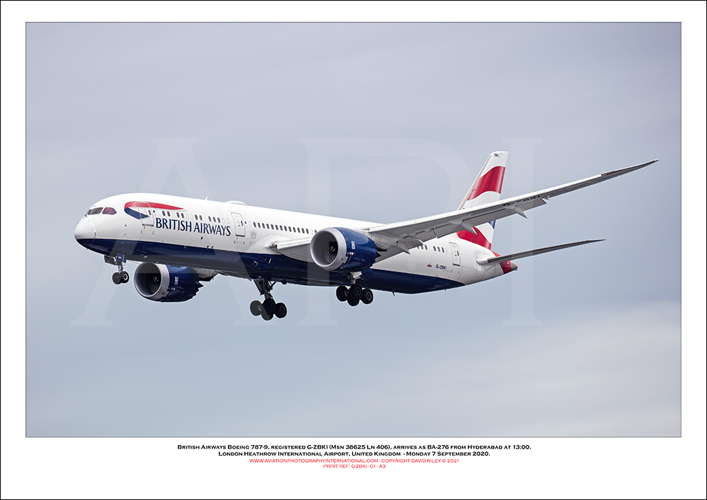 G-ZBKI - British Airways Boeing 787-9 Dreamliner (Msn 38625 Ln 406) - 01