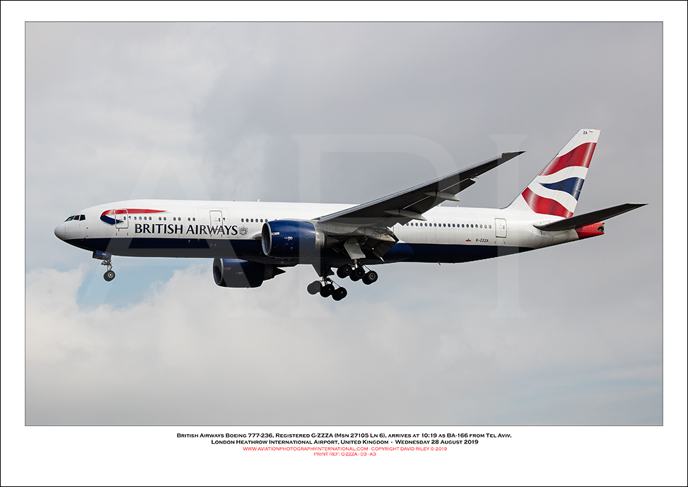 G-ZZZA - British Airways Boeing 777-236 (Msn 27105 ln 6) - 03