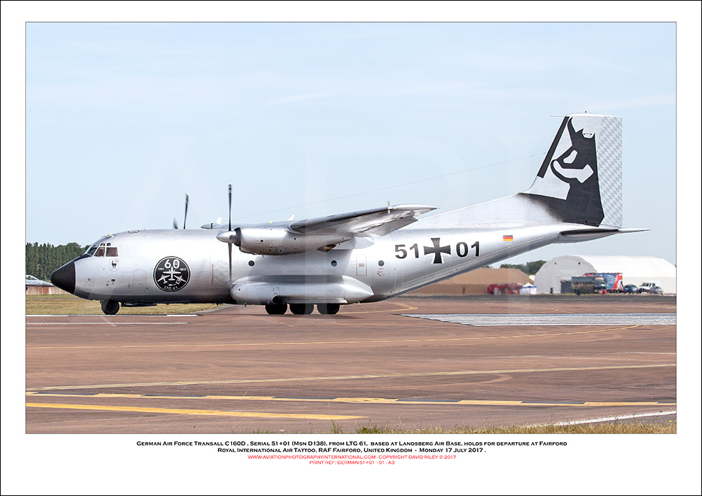 GERMAN-51+01 - German Air Force Transall C160D (Msn D138) - 01