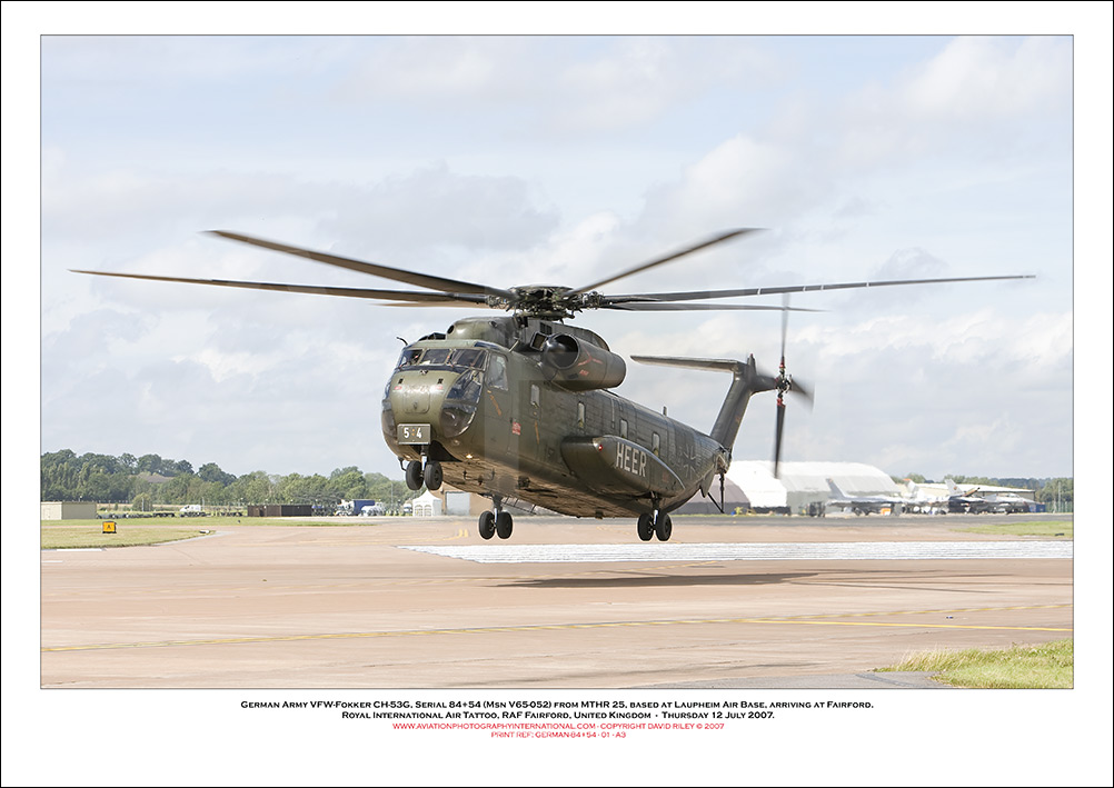 GERMAN-84+54 - German Army VFW-Fokker CH-53G (Msn V65-052) - 01