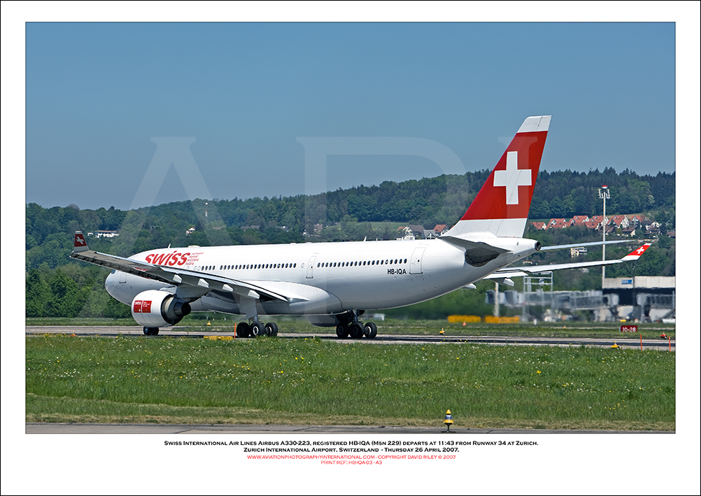 HB-IQA - Swiss International Air Lines Airbus A330-223  (Msn 229) - 03