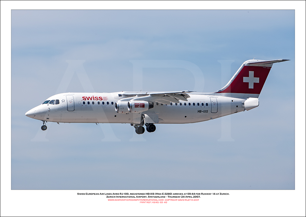 HB-IXS - Swiss European Air Lines Avro RJ100 (Msn E3280) - 03