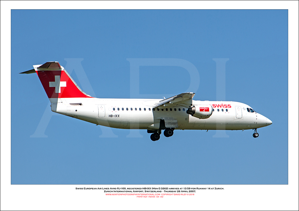 HB-IXX - Swiss European Air Lines Avro RJ100 (Msn E3262) - 04