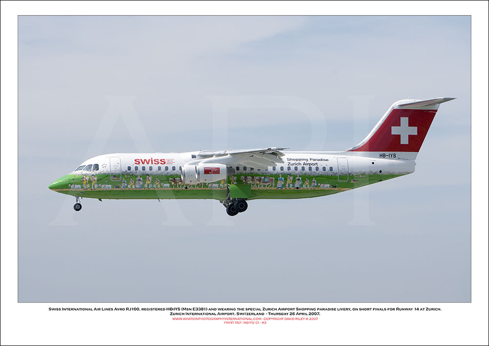HB-IYS - Swiss European Air Lines Avro RJ100 (Msn E3381) - 01