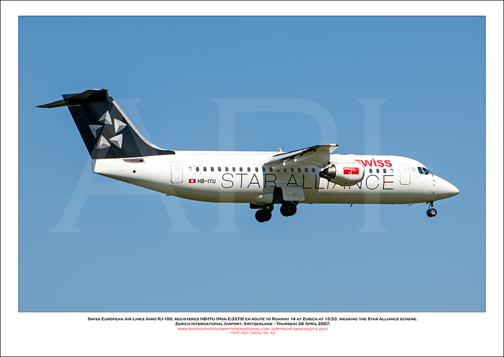 HB-IYU - Swiss European Air Lines Avro RJ100 (Msn E3379) - 05