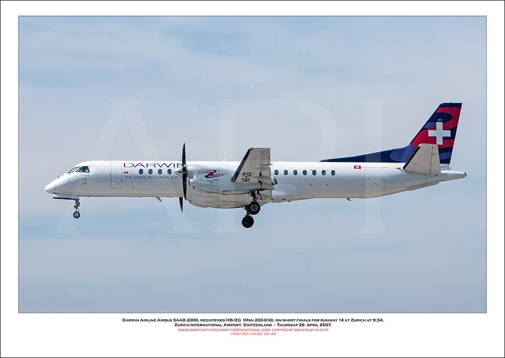 HB-IZG - Darwin Airline SAAB 2000  (Msn 200-010) - 03