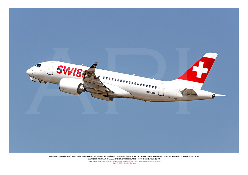 HB-JBA - Swiss International Air Lines  Bombardier CS100 (Msn 50010) - 01