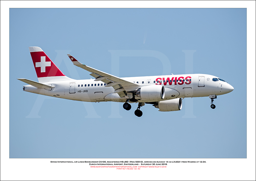 HB-JBD - Swiss International Air Lines  Bombardier CS100 (Msn 50013) - 02