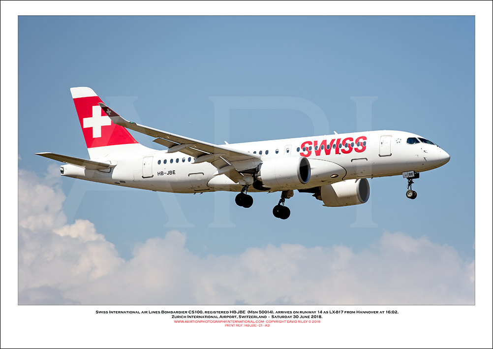 HB-JBE - Swiss International Air Lines  Bombardier CS100 (Msn 50014) - 01