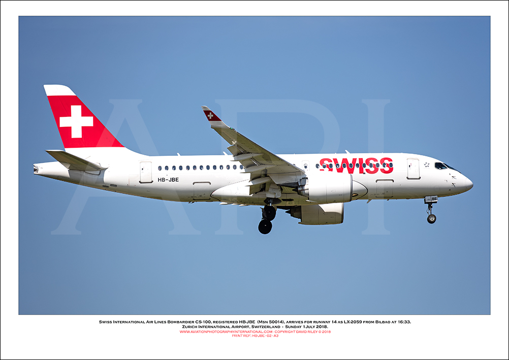HB-JBE - Swiss International Air Lines  Bombardier CS100 (Msn 50014) - 02
