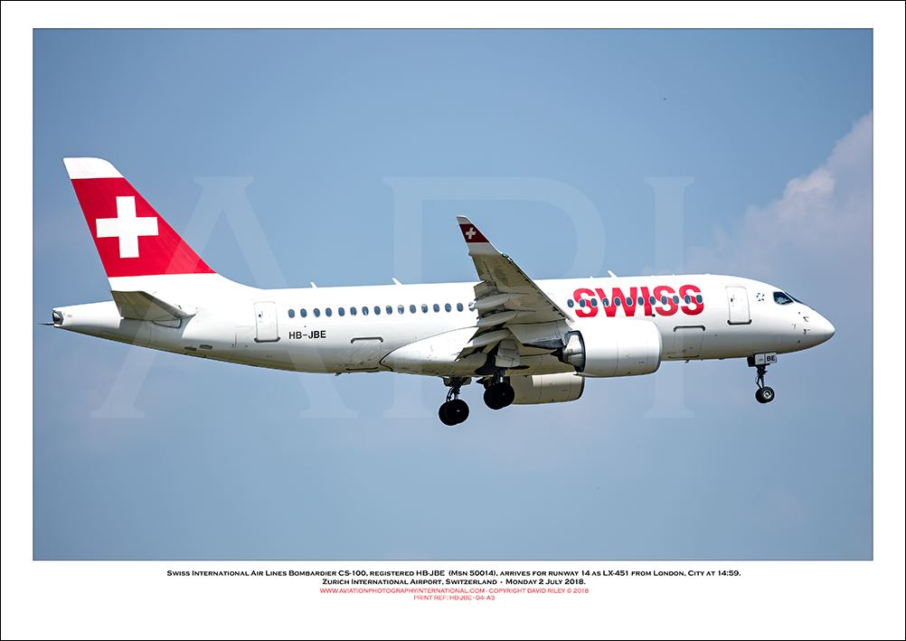 HB-JBE - Swiss International Air Lines  Bombardier CS100 (Msn 50014) - 04