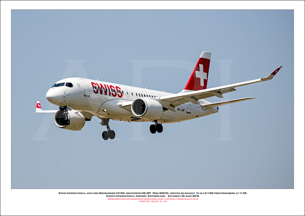 HB-JBF - Swiss International Air Lines  Bombardier CS100 (Msn 50015) - 01