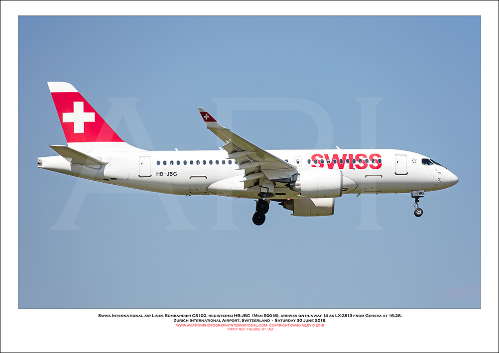 HB-JBG - Swiss International Air Lines  Bombardier CS100 (Msn 50016) - 01