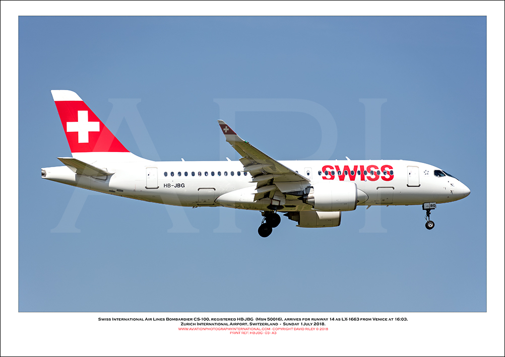 HB-JBG - Swiss International Air Lines  Bombardier CS100 (Msn 50016) - 03