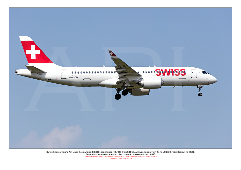 HB-JCD - Swiss International Air Lines  Bombardier CS-300 (Msn 55013) - 01