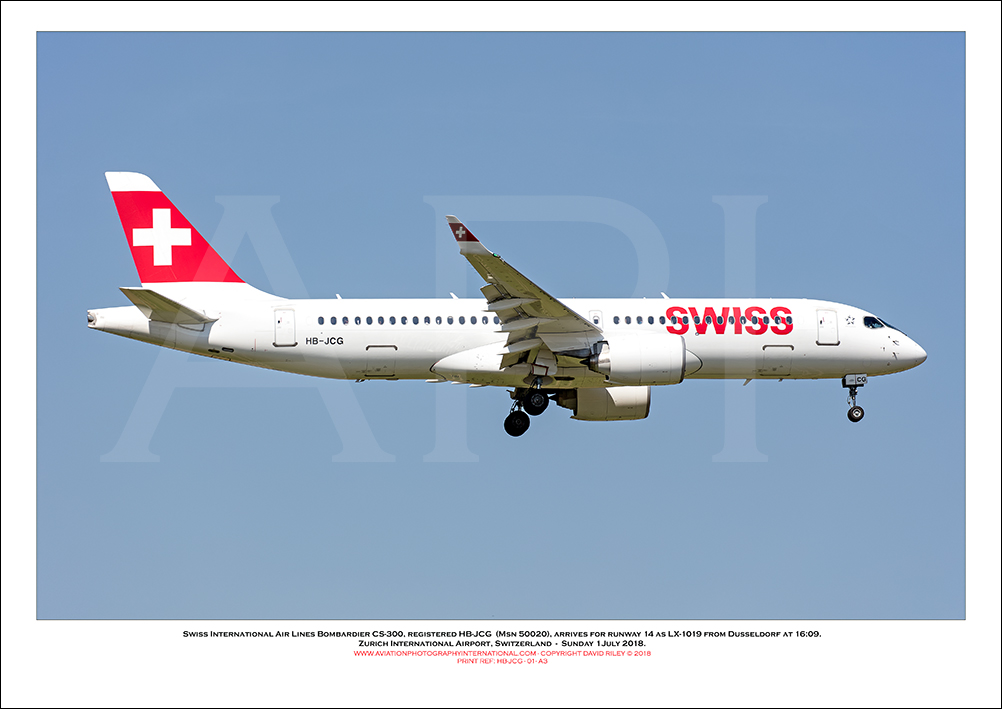 HB-JCG - Swiss International Air Lines  Bombardier CS-300 (Msn 55020) - 01