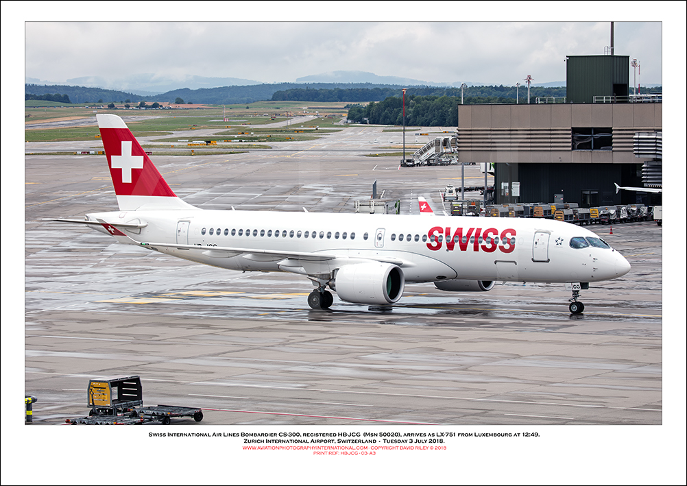 HB-JCG - Swiss International Air Lines  Bombardier CS-300 (Msn 55020) - 03
