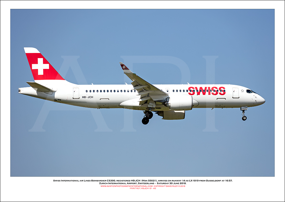 HB-JCH - Swiss International Air Lines  Bombardier CS-300 (Msn 55021) - 01