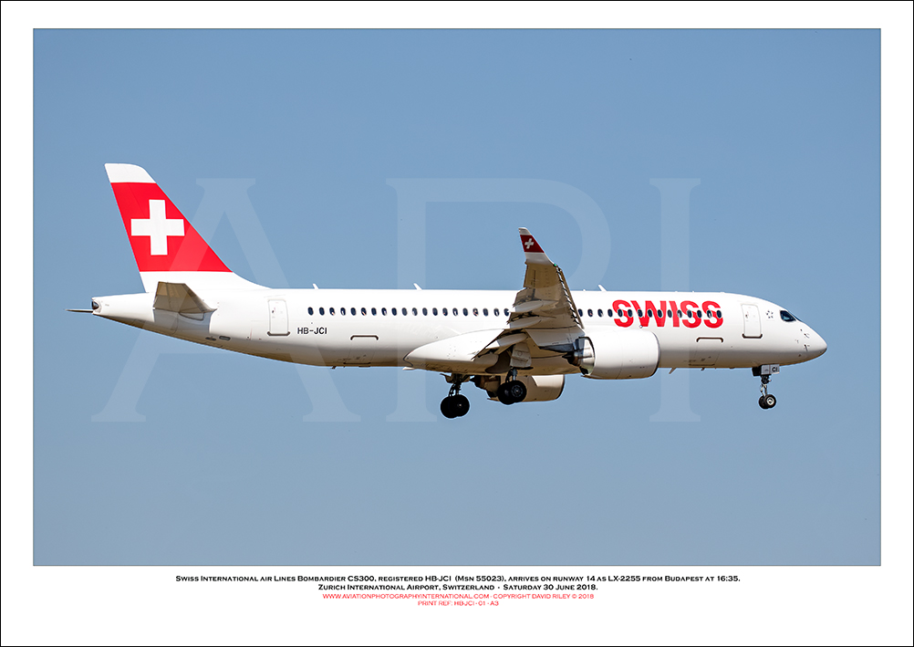 HB-JCI - Swiss International Air Lines  Bombardier CS-300 (Msn 55023) - 01
