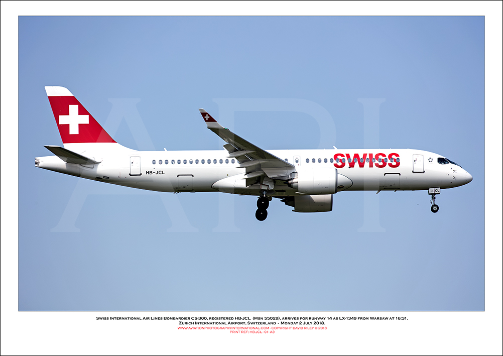 HB-JCL - Swiss International Air Lines  Bombardier CS-300 (Msn 55029) - 01